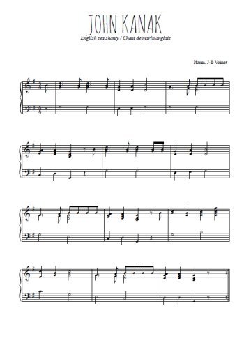 Téléchargez l'arrangement pour piano de la partition de John Kanak en PDF